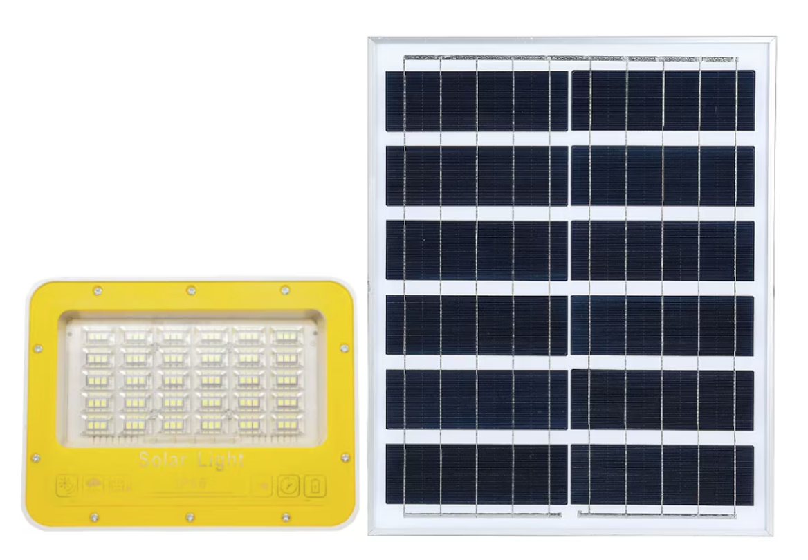 Proiector solar 200W GALBEN cu indicator de incarcare si telecomanda